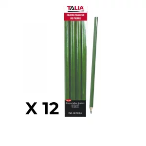 lot de 12 crayons verts pour tailleur de pierre 30 cm TALIAPLAST