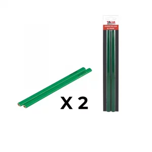 lot de 2 crayons verts tailleur de pierre , de 30 cm - marque TALIAPLAST