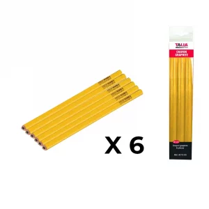 lot de 6 crayons jaunes graphite TALIAPLAST