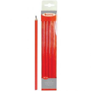 Crayon graphite rouge pour charpentier 6 pièces Taliaplast